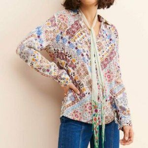 ANTHROPOLOGIE Raga Collared V-Neck Top